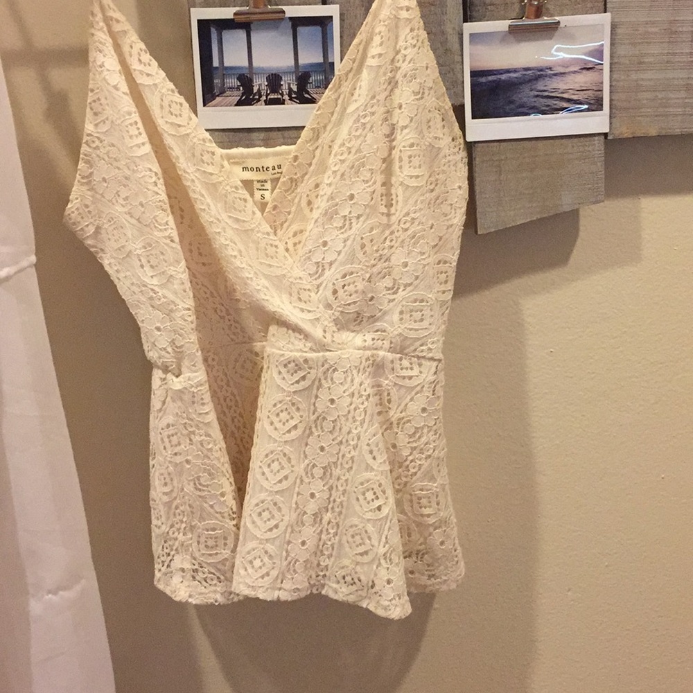 Lace peplum top